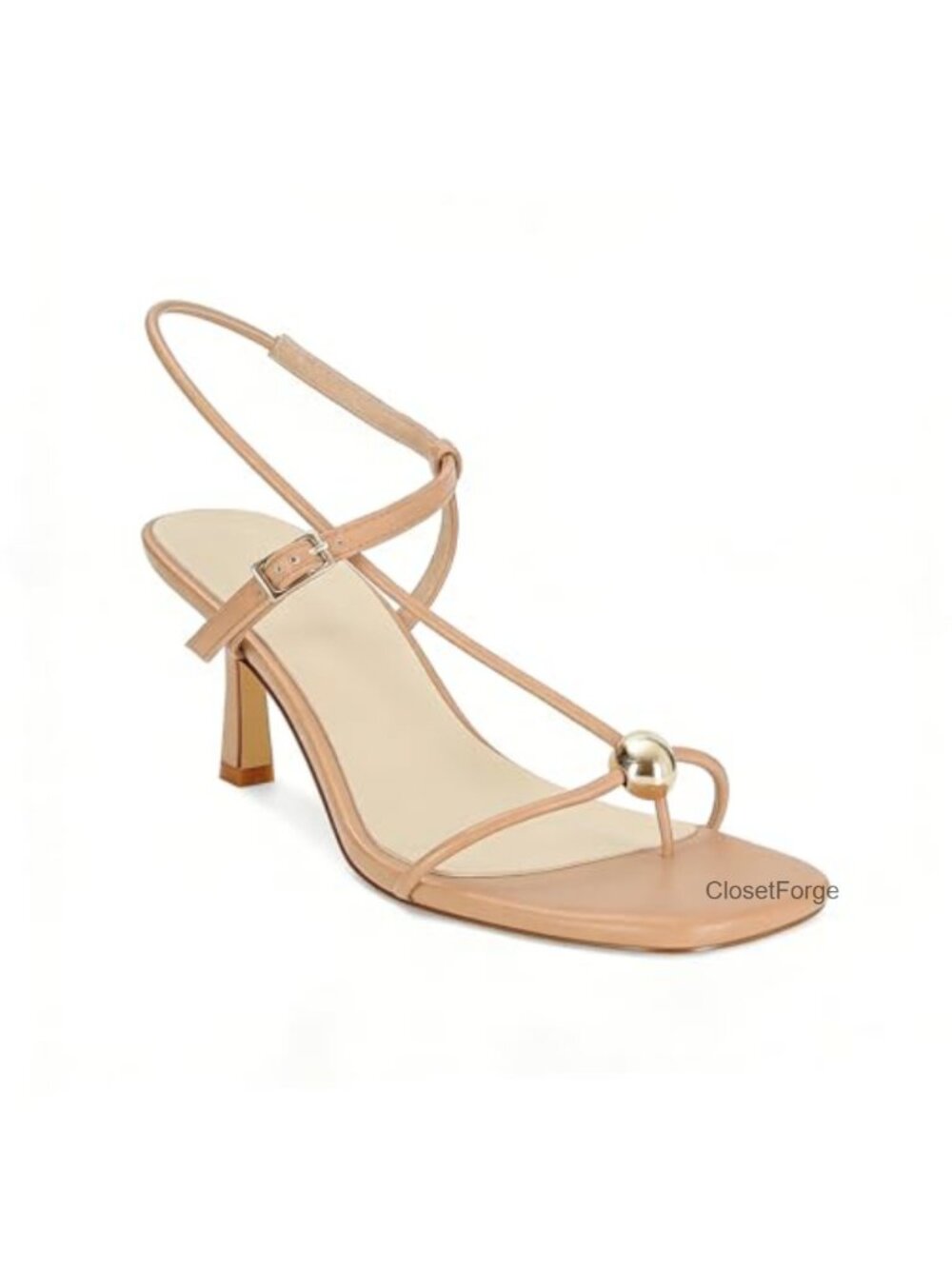 Strappy Kitten Heel Sandals Square Open Toe Thong Flip Flop Comfort Summer